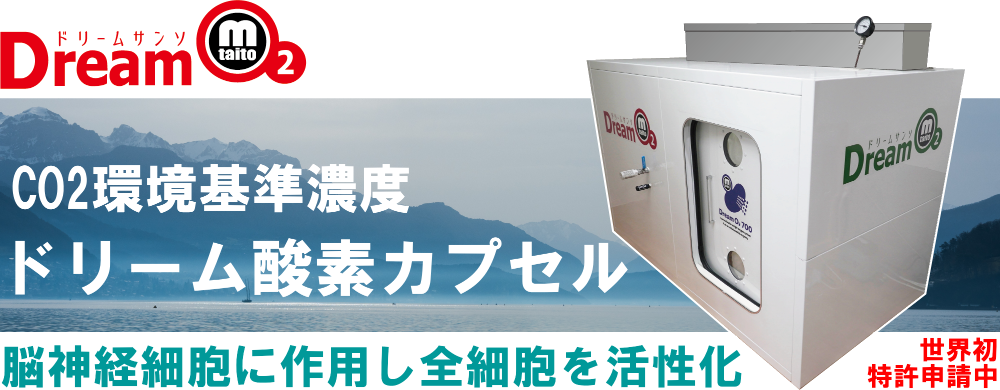 ドリーム酸素カプセル/CO2環境基準濃度/脳神経に作用し全細胞を活性化
